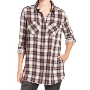 🆕BP plaid popper tunic, EUC.